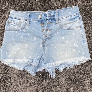 Women's Light Blue Star Jean Shorts